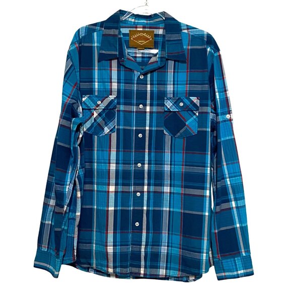 Red Camel Plaid Shirt Mens XXL Blue Country Western Rodeo Rockabilly Streetwear - Picture 3 of 6